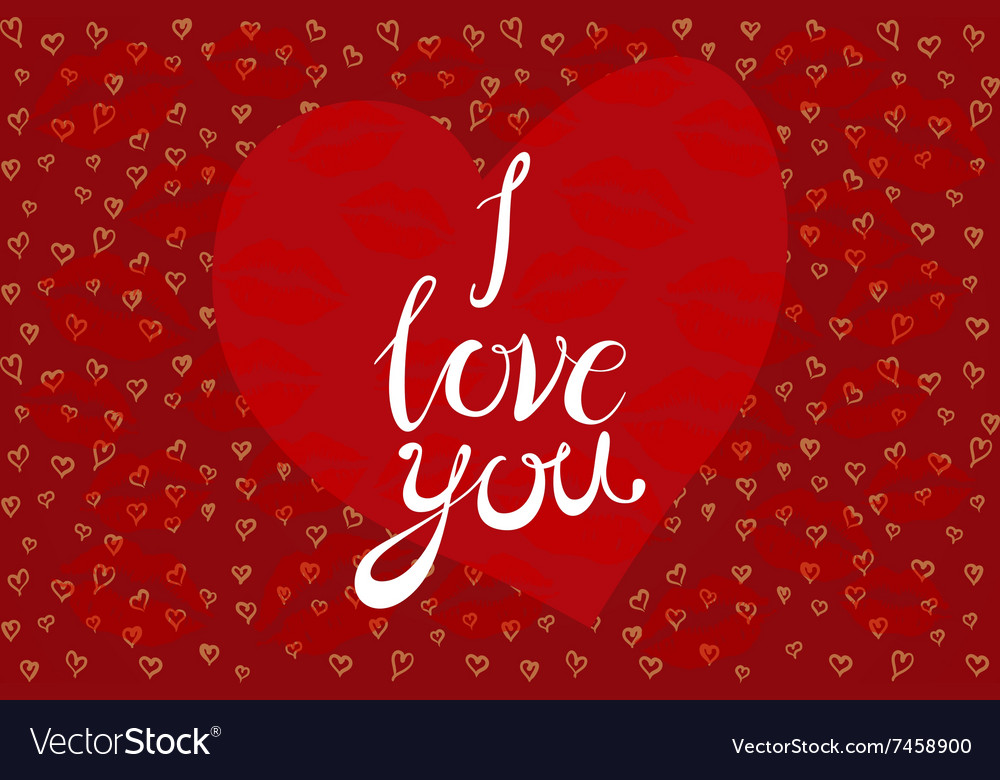 Inscription i love you in the shape of a heart Vector Image