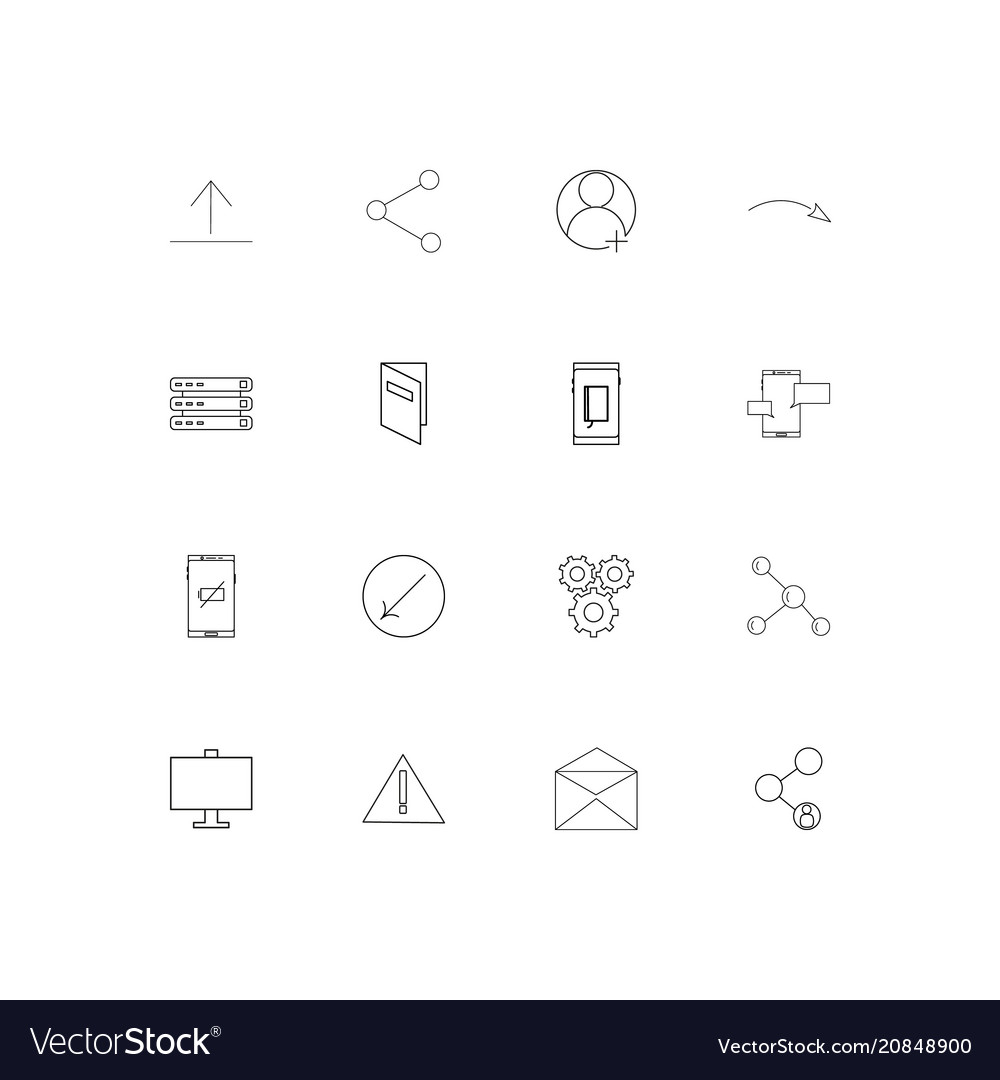 Internet technologies linear thin icons set