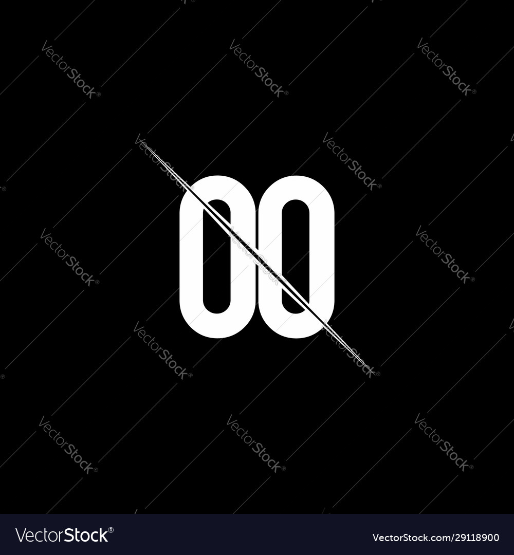 Oo logo monogram with slash style design template Vector Image Oo logo monogram with slash style design template