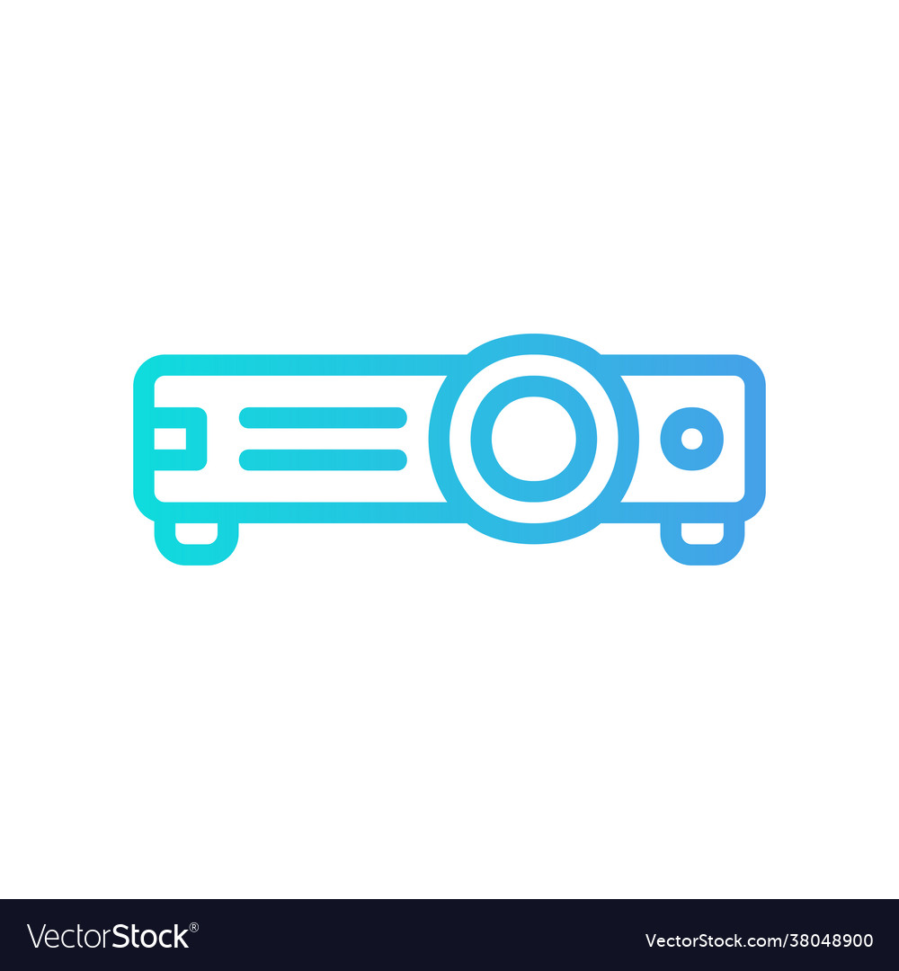 Projector icon in gradient style about multimedia vector image Projector icon in gradient style about multimedia