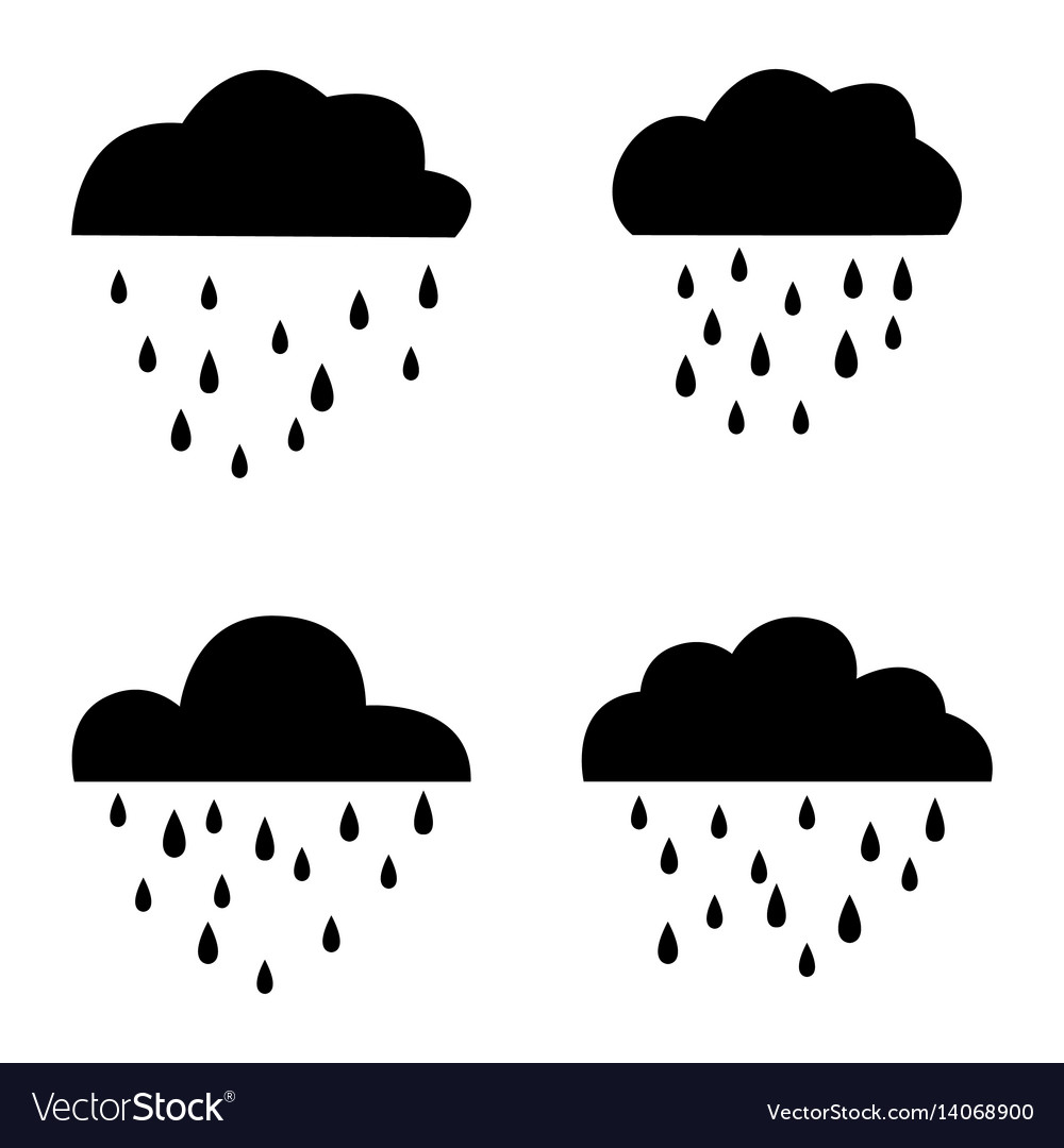 Rain and clouds icon set