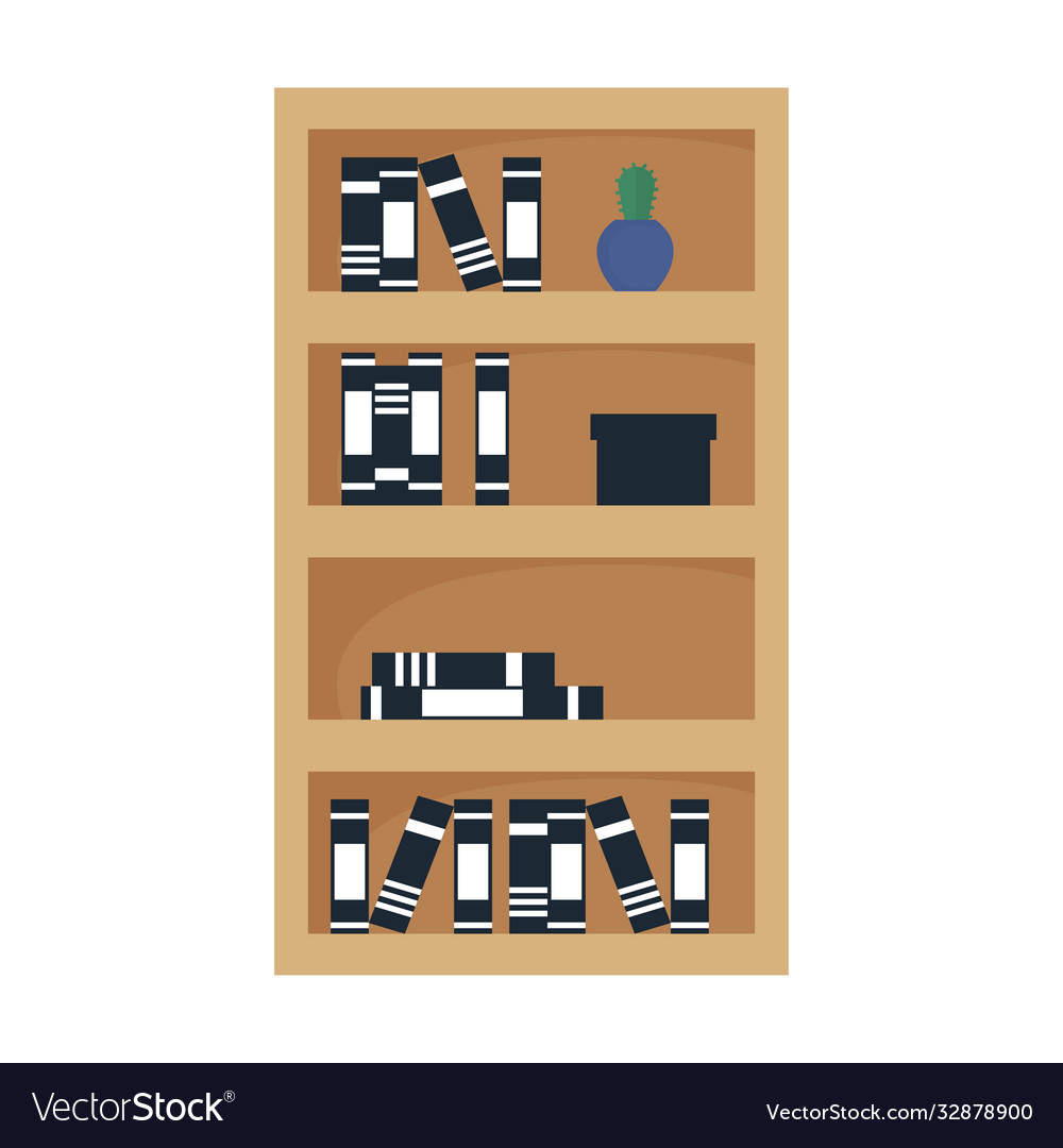 Shelving with books office forniture Royalty Free Vector