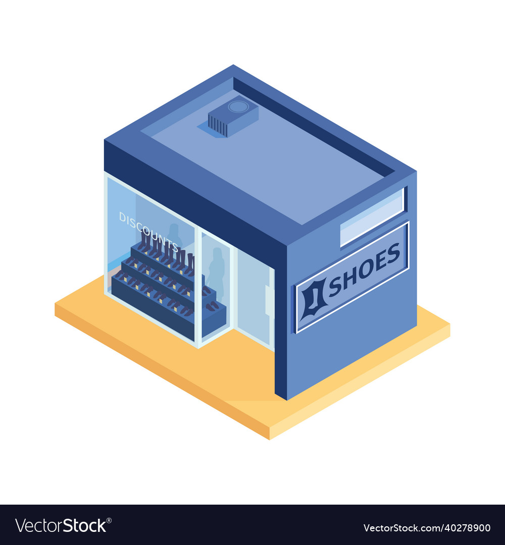 Shoe boutique building composition Royalty Free Vector Image