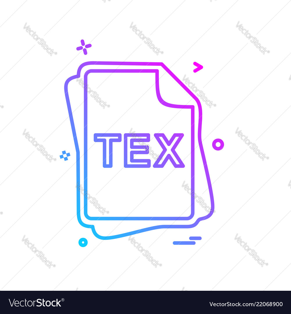 Tex file type icon design vector image Tex file type icon design
