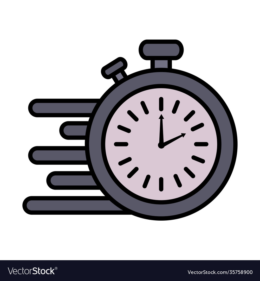 Time clock watch analog chronometer line and fill