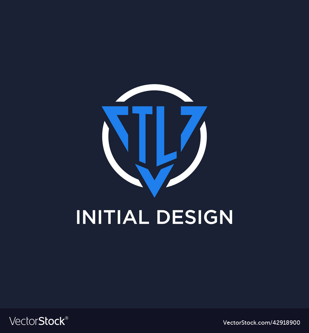 Tl monogram logo with triangle shape and circle