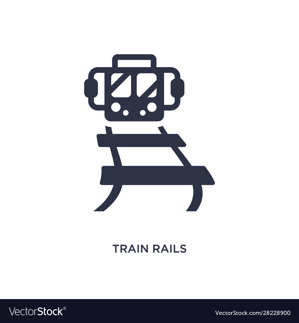 Train rails icon on white background simple vector image Train rails icon on white background simple