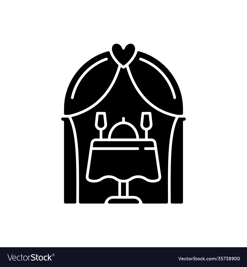 Wedding reception black glyph icon