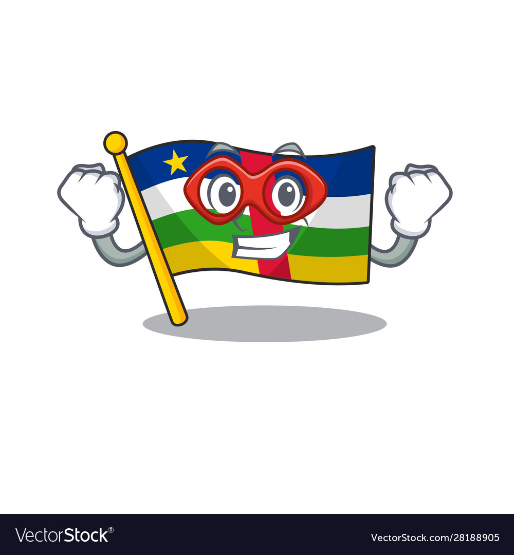 A cartoon flag central african wearing costume