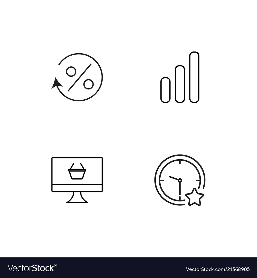 Banking linear icons set simple outline