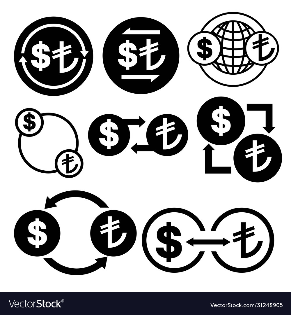 Black and white money convert icon from dollar