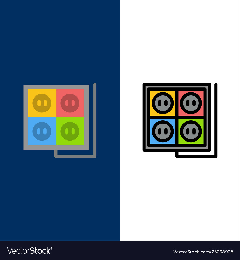 Building construction plug socket tool icons flat