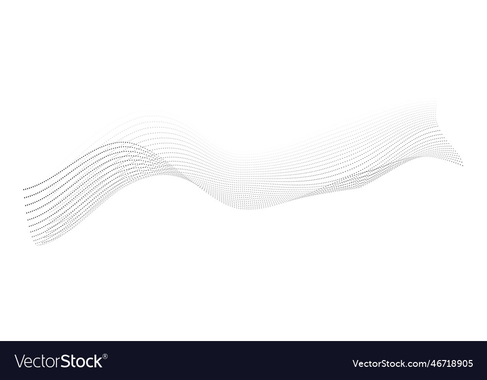Dotted halftone waves flowing wavy lines pattern vector image Dotted halftone waves flowing wavy lines pattern
