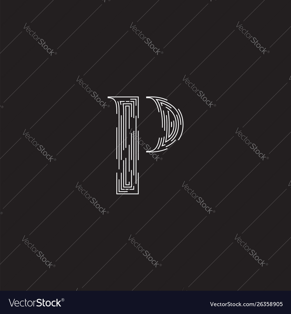 Elegant character from a fontset made dashed