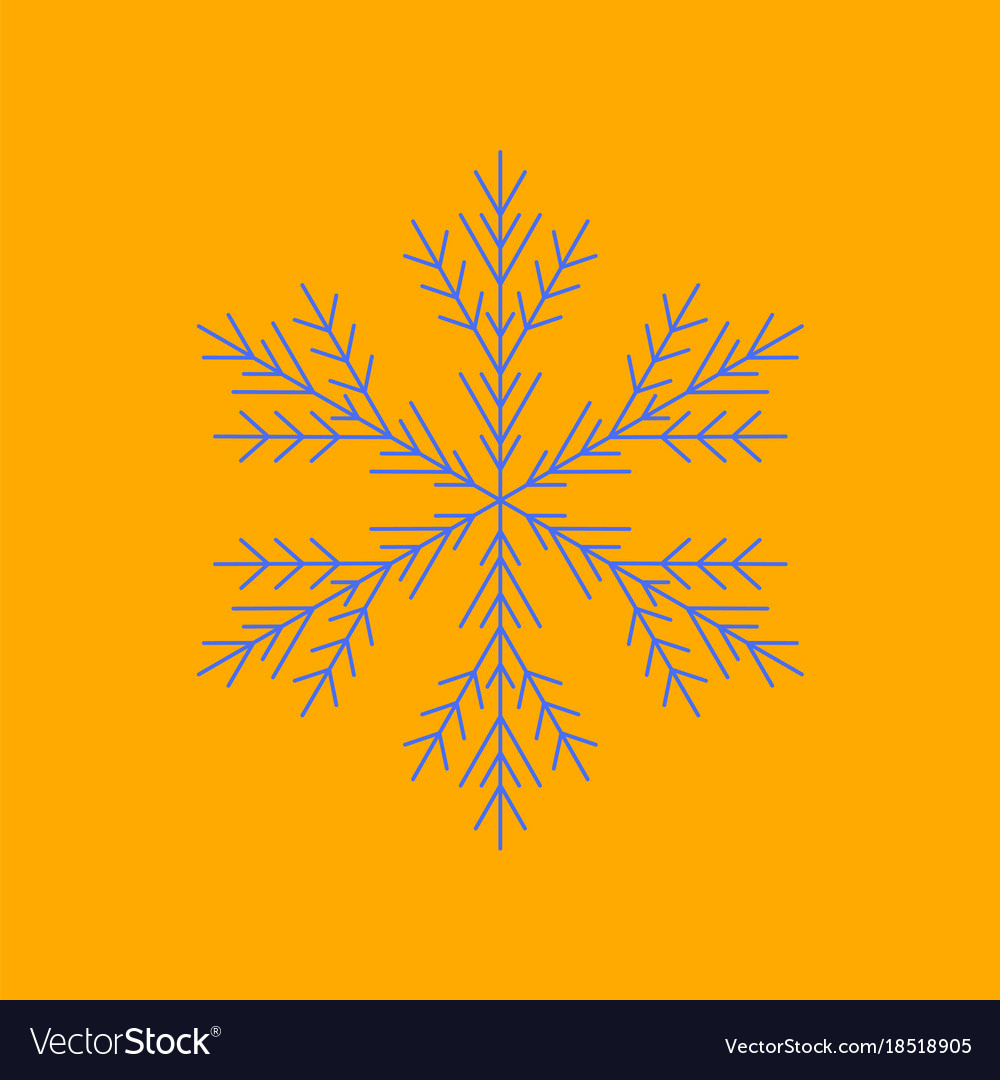 Flat on background of snowflake
