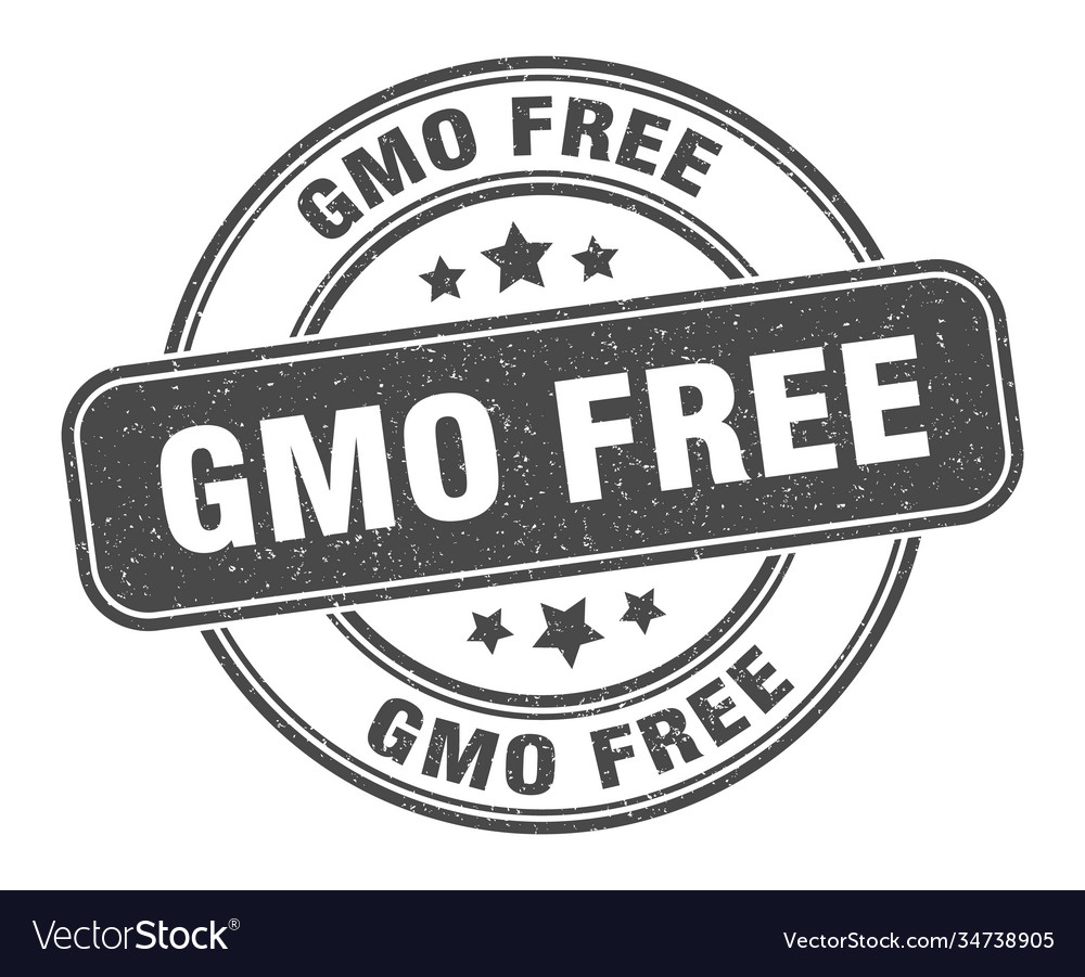 Gmo free stamp label round grunge sign