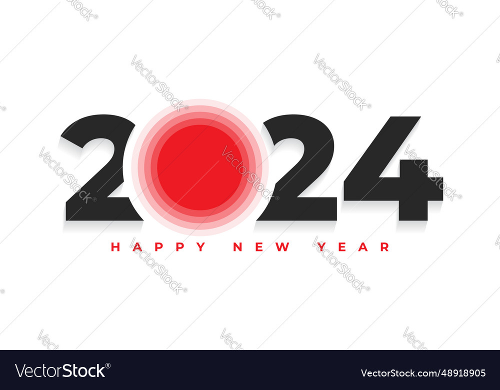 Happy new year 2024 trendy text design with a big Vector Image