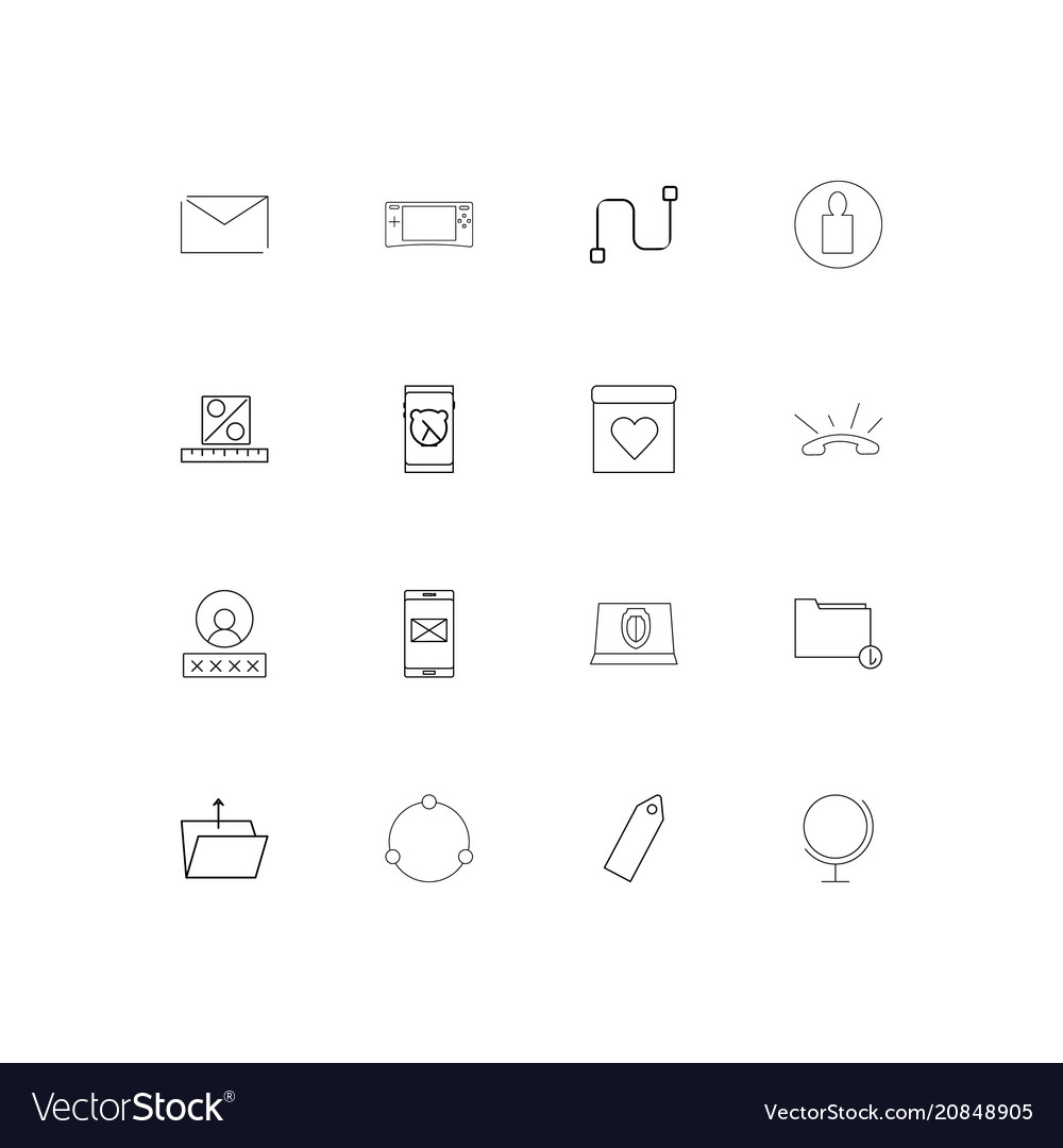 Internet technologies linear thin icons set
