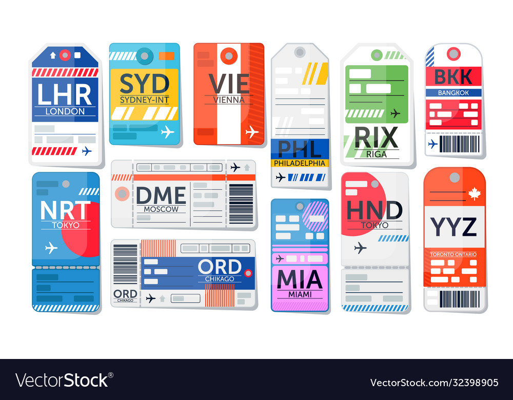 luggage-tag-set-isolated-airport-baggage-ticket-vector-image