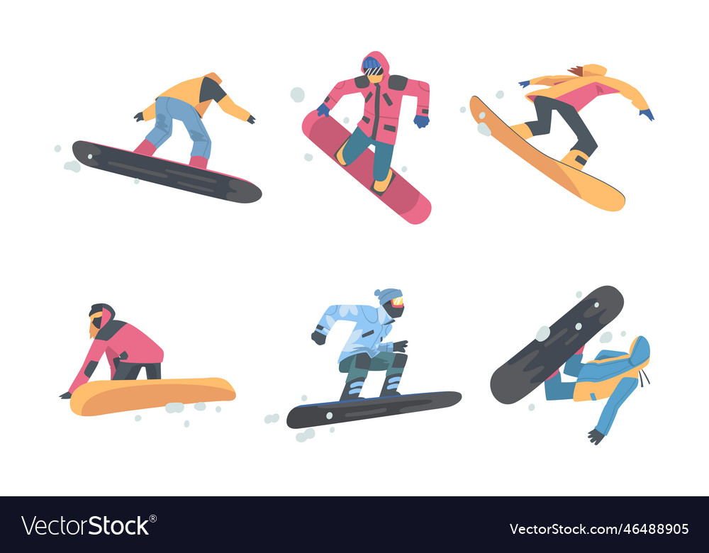 Man and woman snowboarding dressed in winter