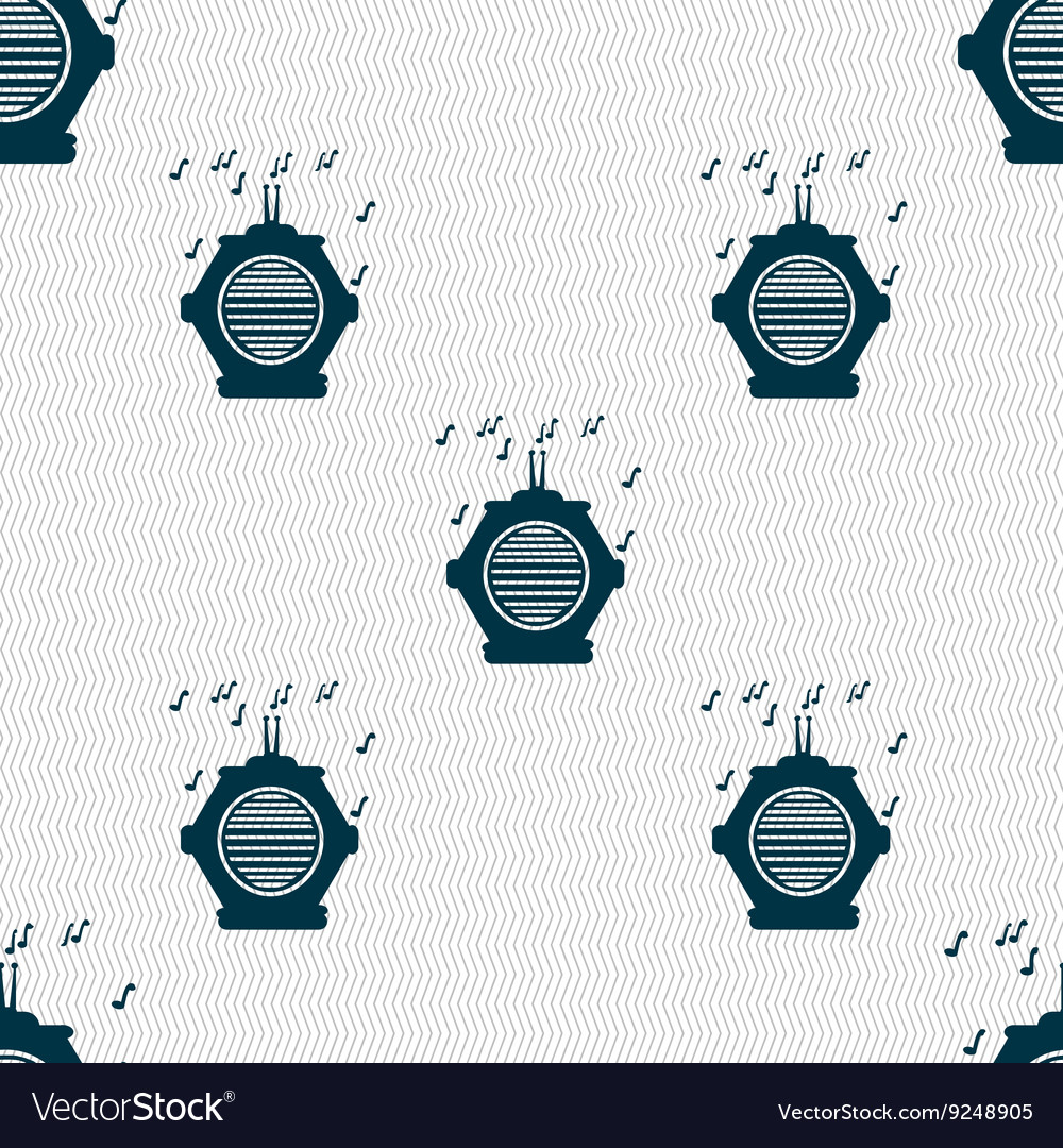 Old analog radio icon sign seamless pattern