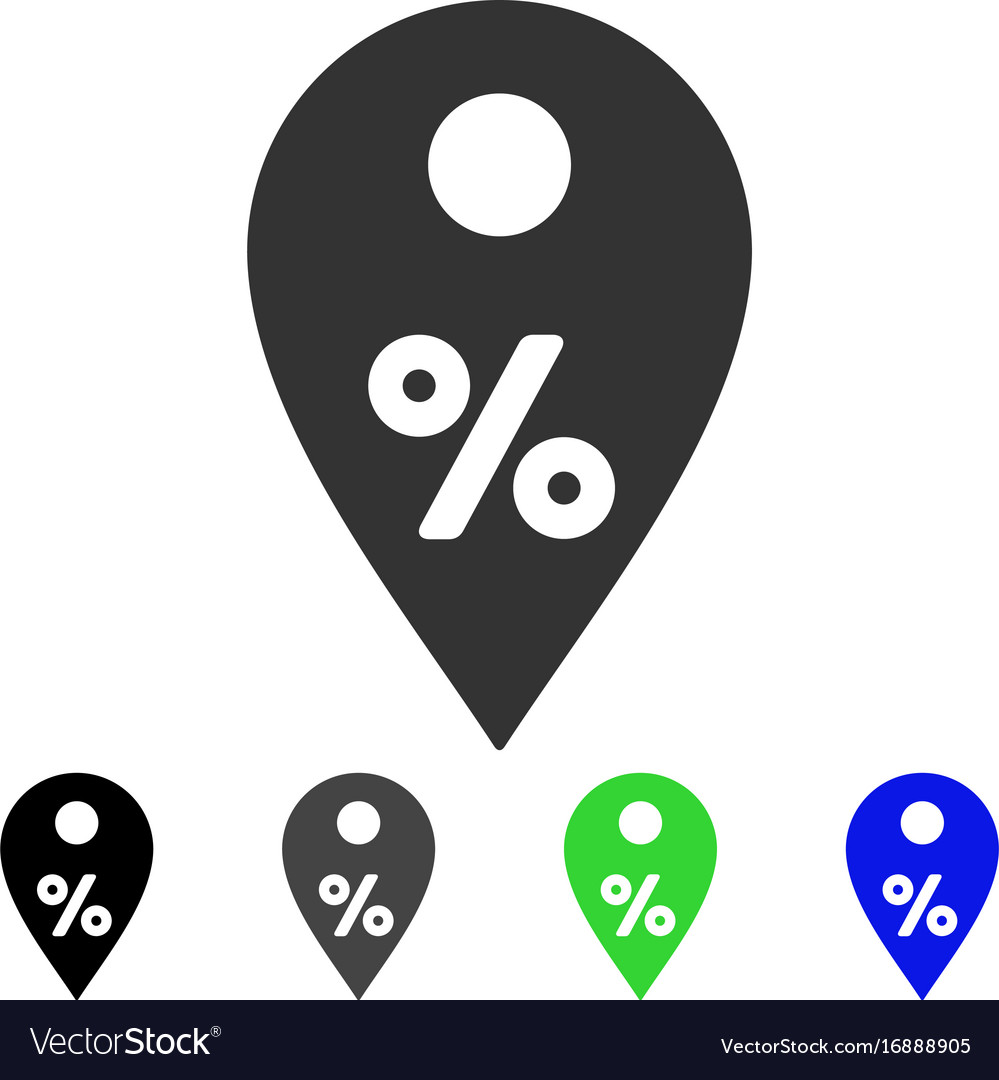 Percent map marker flat icon