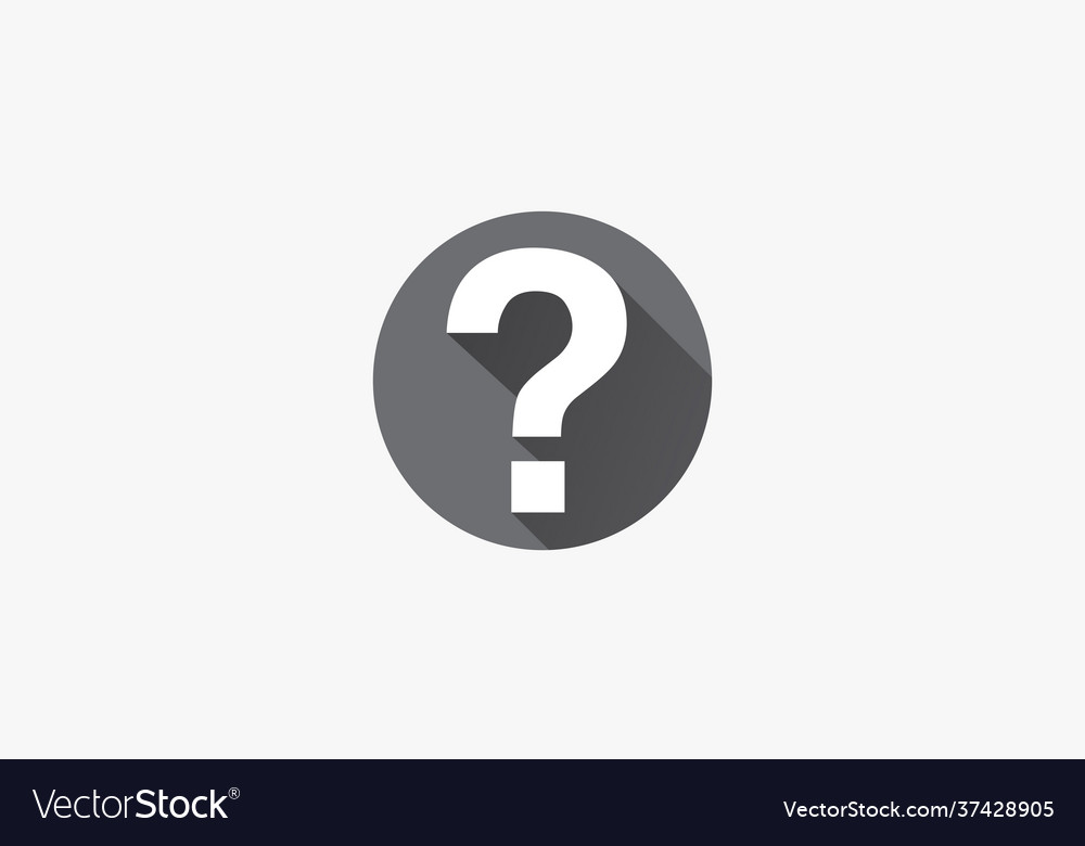 Question mark with shadow circle icon isolated