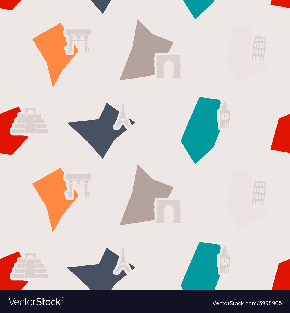 Seamless background with architectural monuments