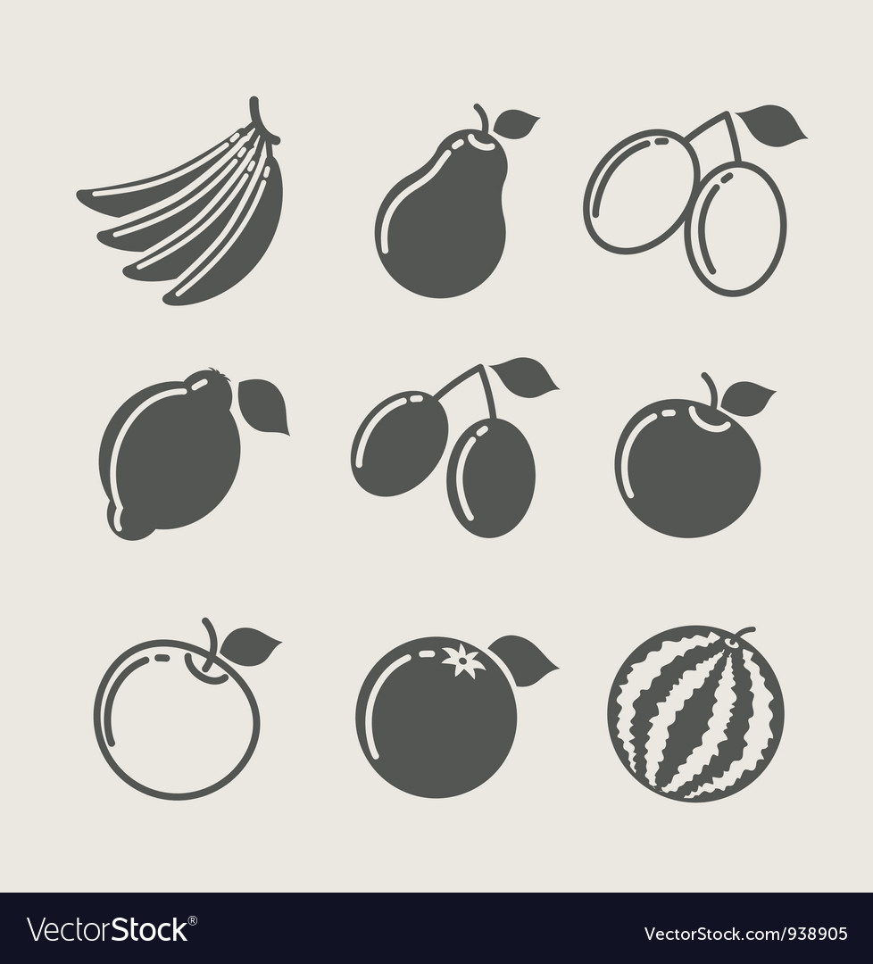 Set of fruit food icon