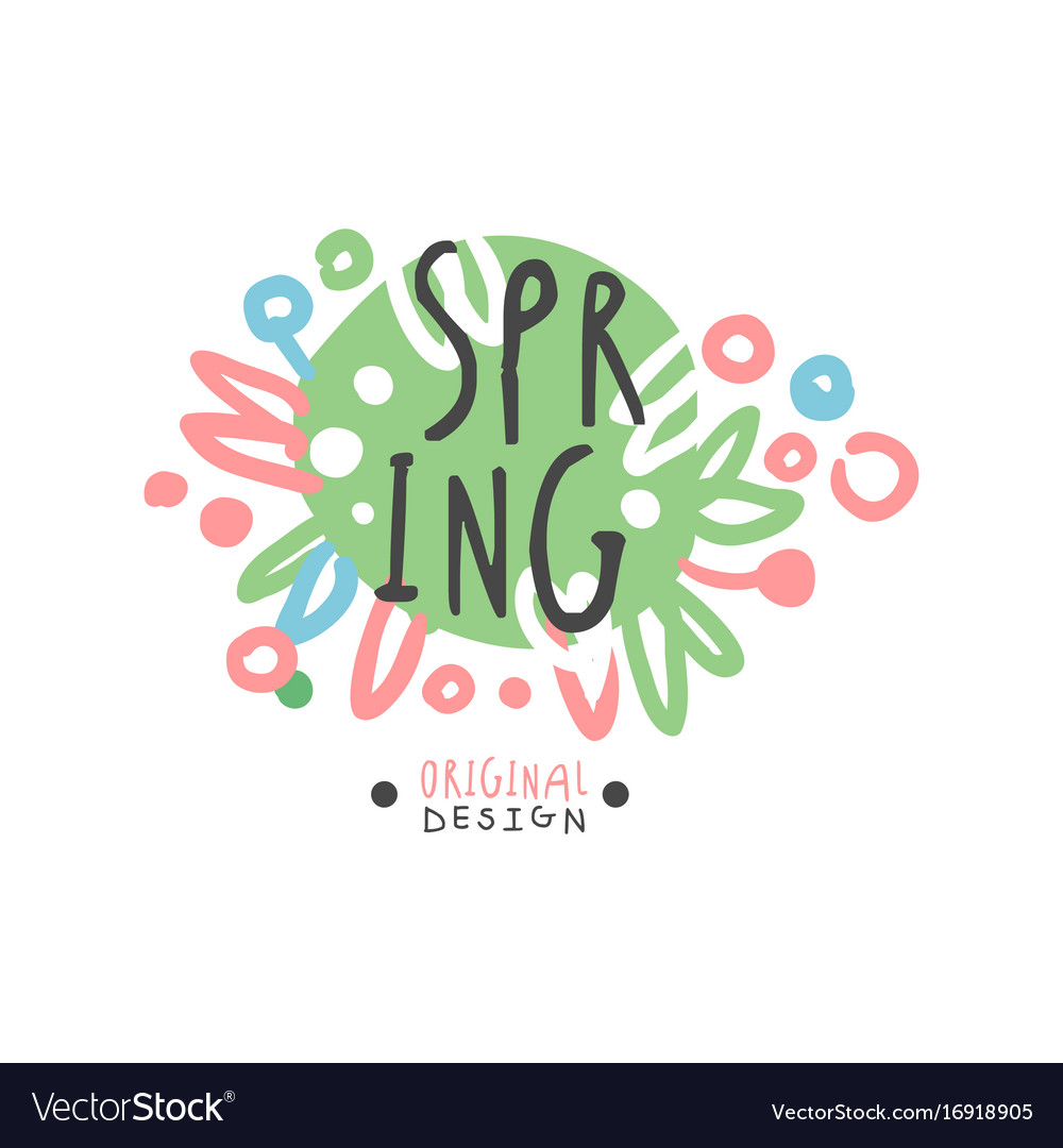 Spring logo template original design colorful