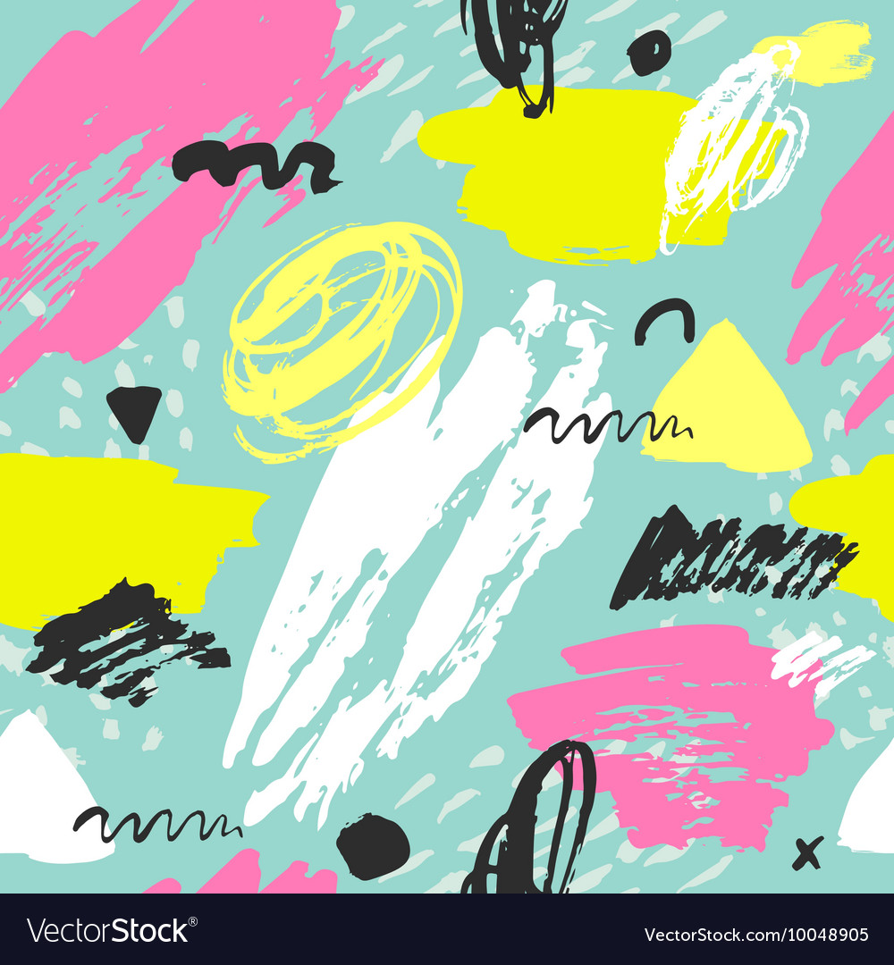 Trendy seamless pattern with brush strokes