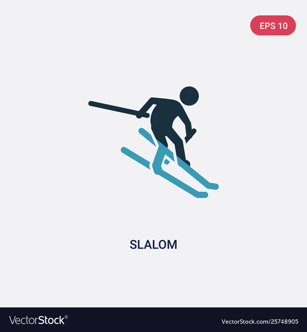 Two color slalom icon from sports concept