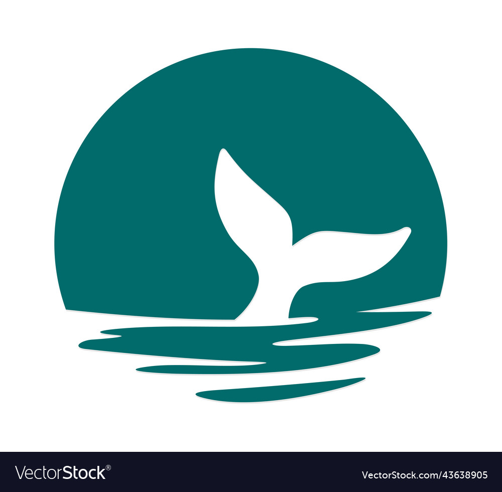 Whale symbol in the sea