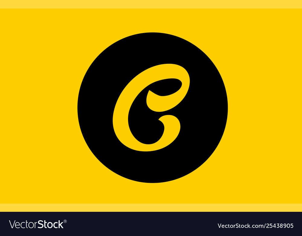 Yellow C Letter Alphabet Logo Icon Design With Vector Image