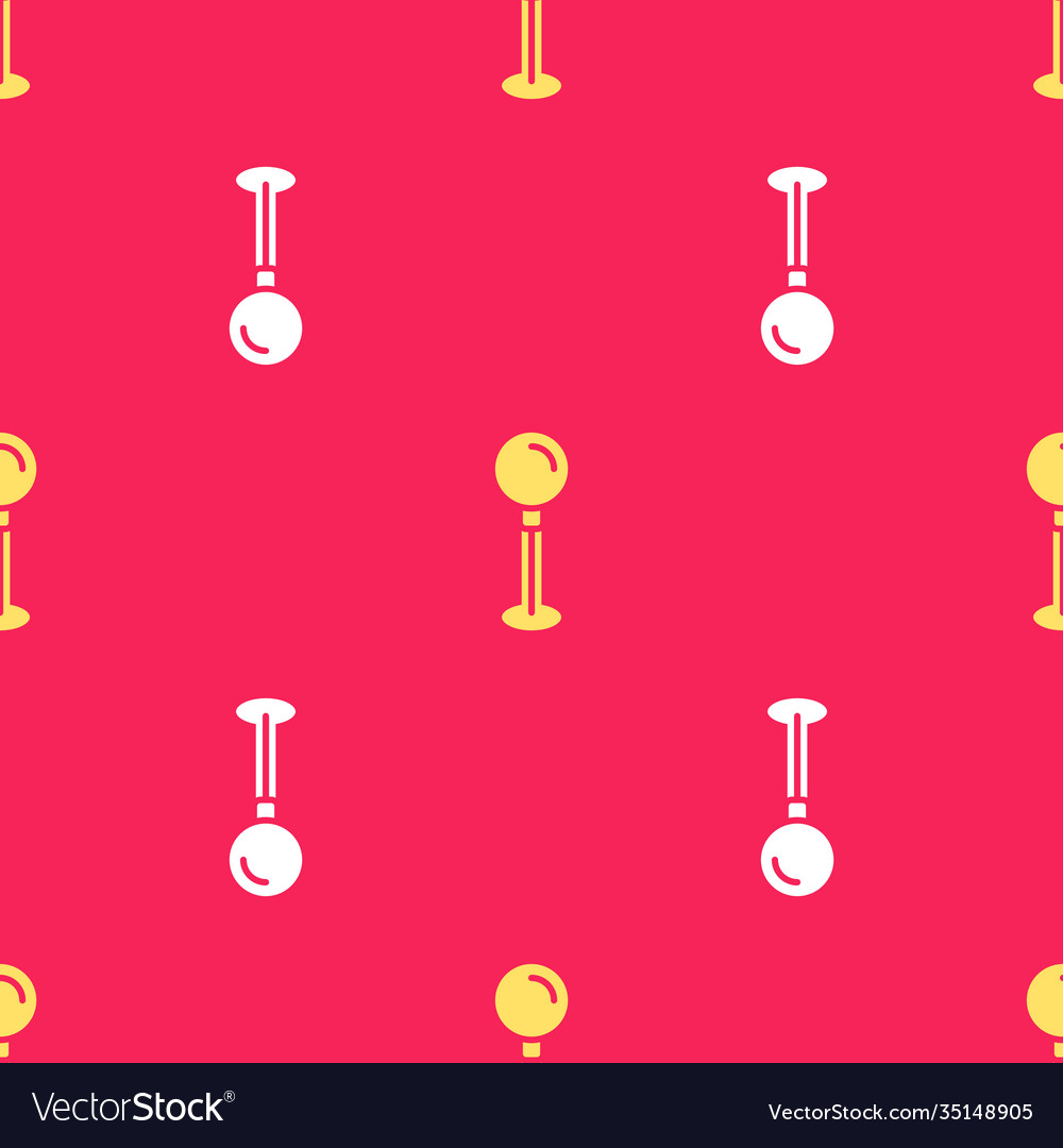 Yellow push pin icon isolated seamless pattern Vector Image Yellow push pin icon isolated seamless pattern