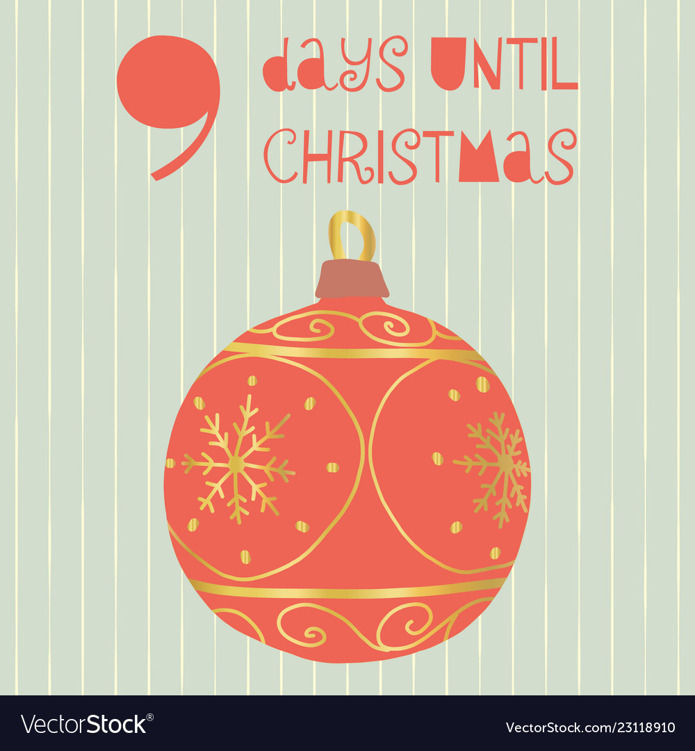 9 Days Until Christmas Royalty Free Vector Image