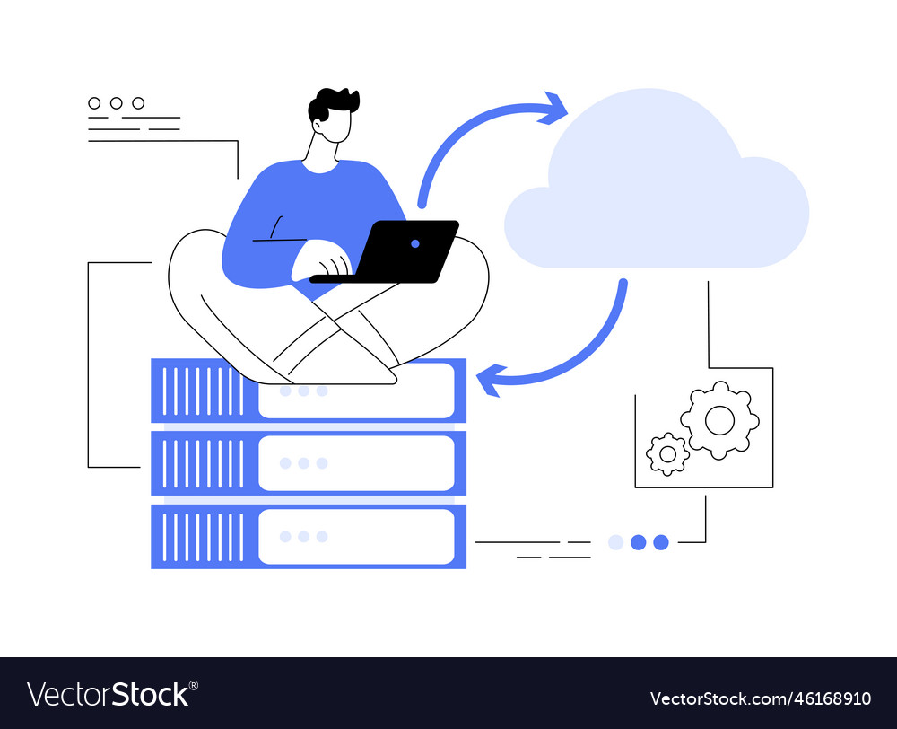Backup server abstract concept vector image Backup server abstract concept