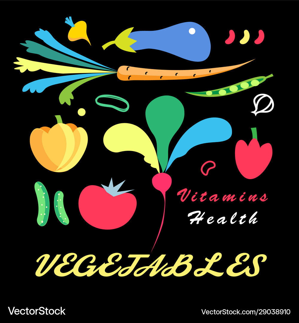 Bright set vegetables Royalty Free Vector Image