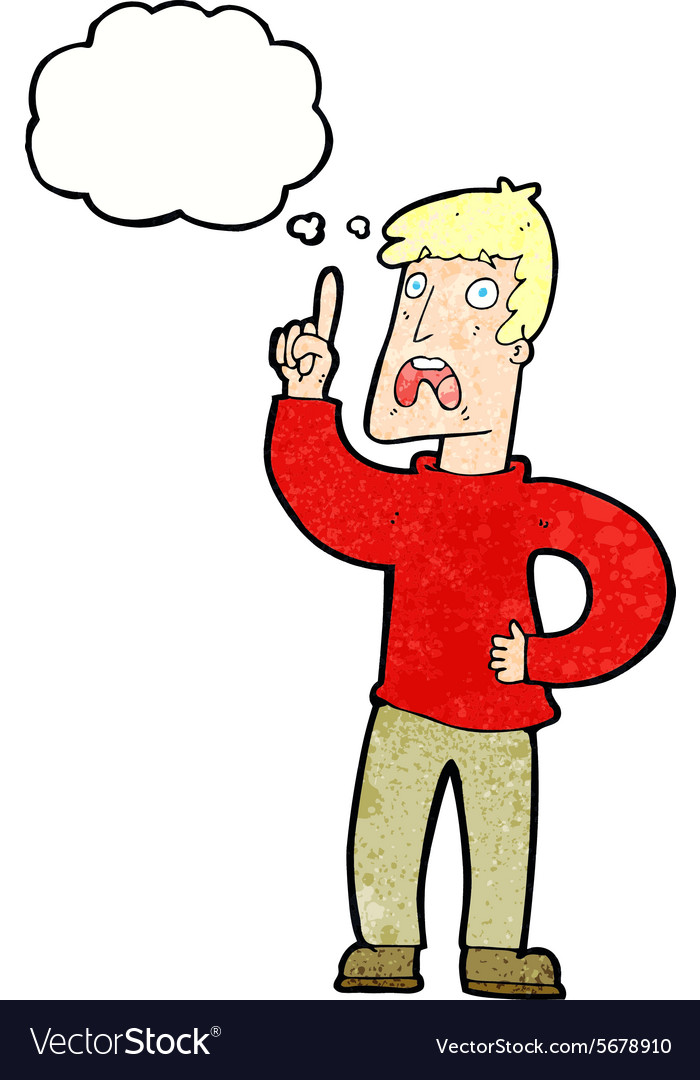 Cartoon man with complaint thought bubble Vector Image
