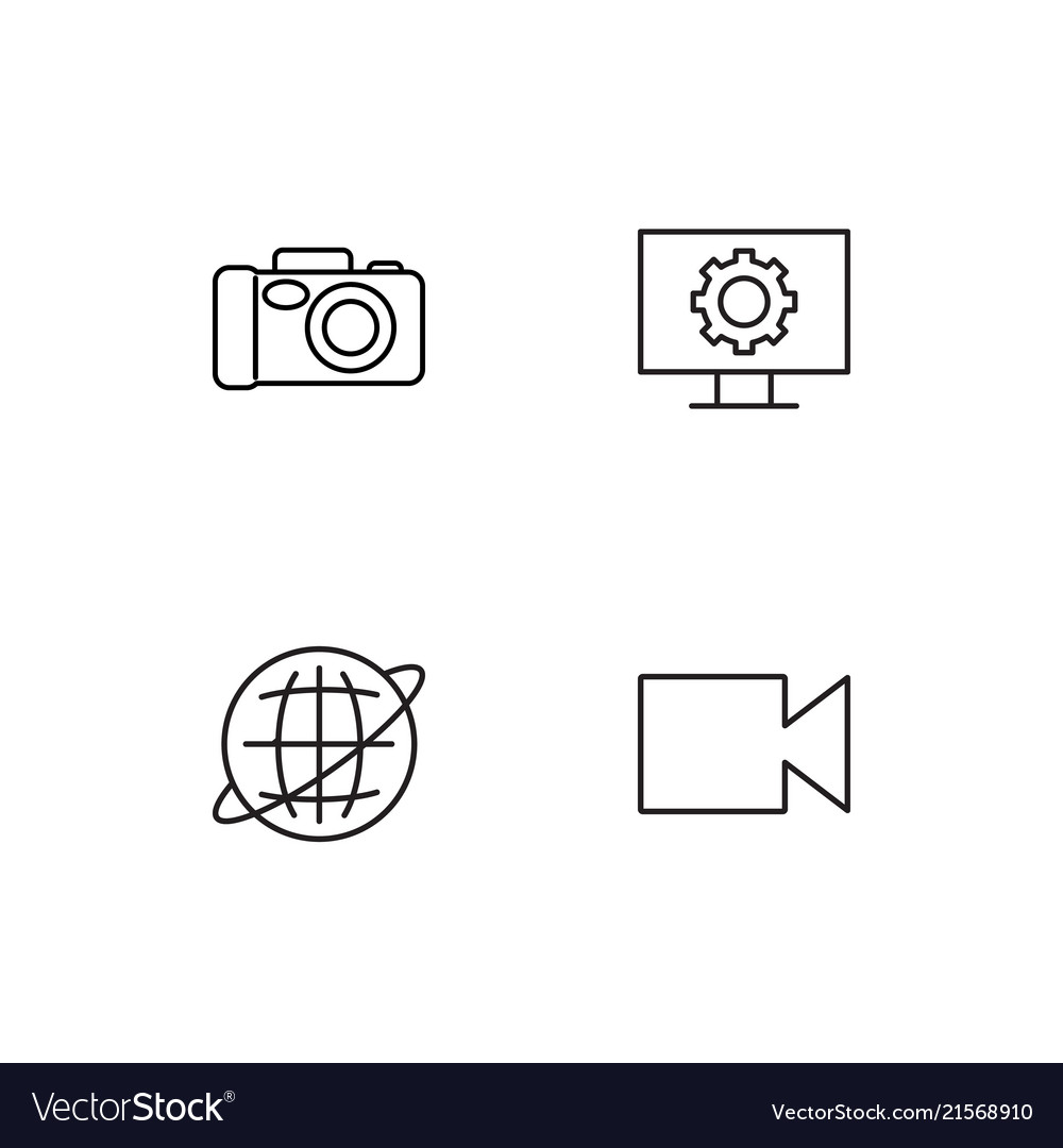 Electrical devices linear icons set simple