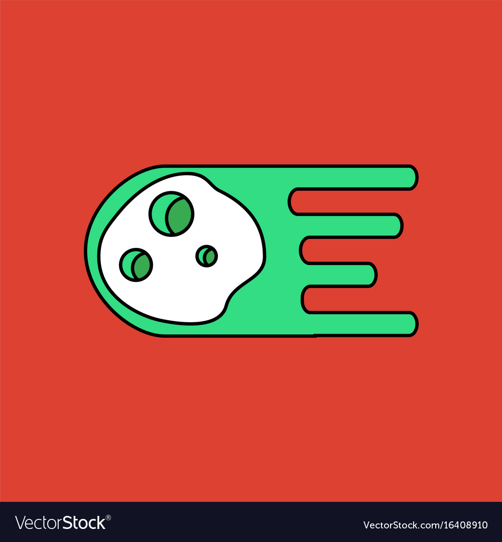 Flat icon design collection space meteorite