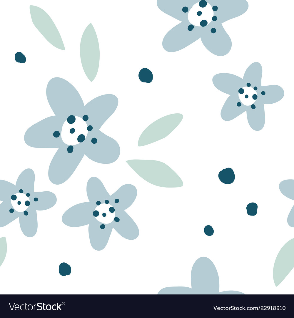 Flower simple minimalistic seamless pattern vector image Flower simple minimalistic seamless pattern