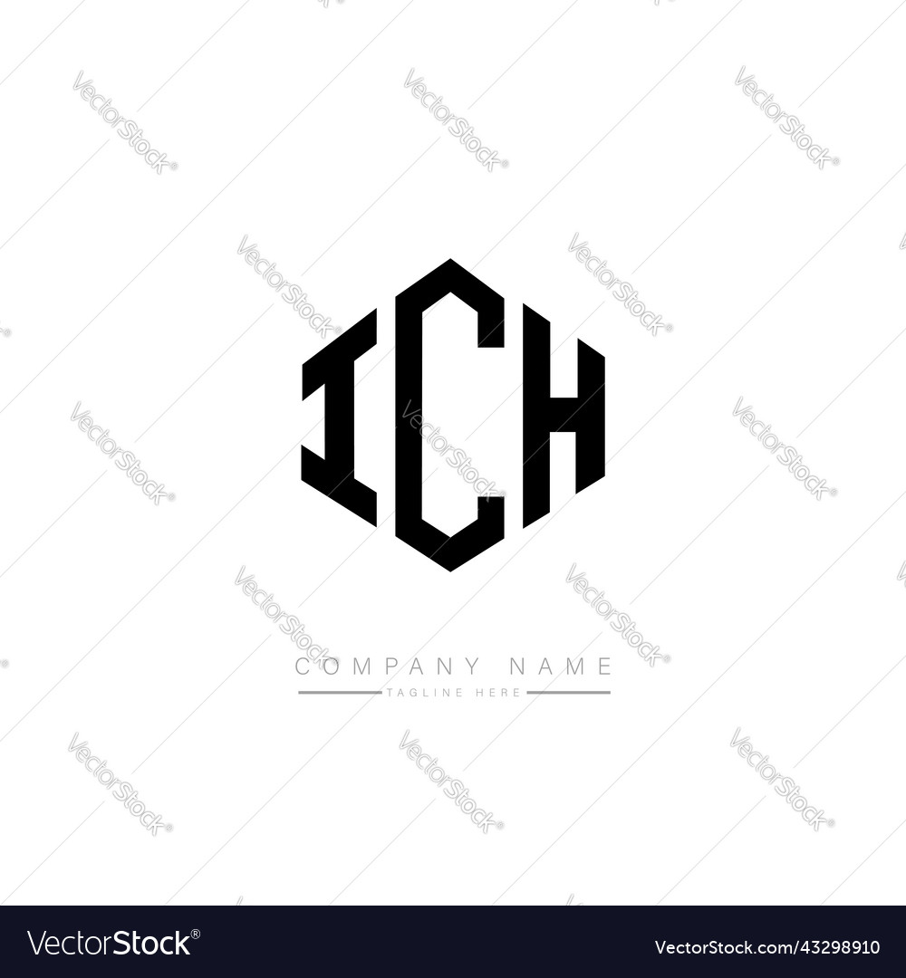 Ich letter logo design with polygon shape