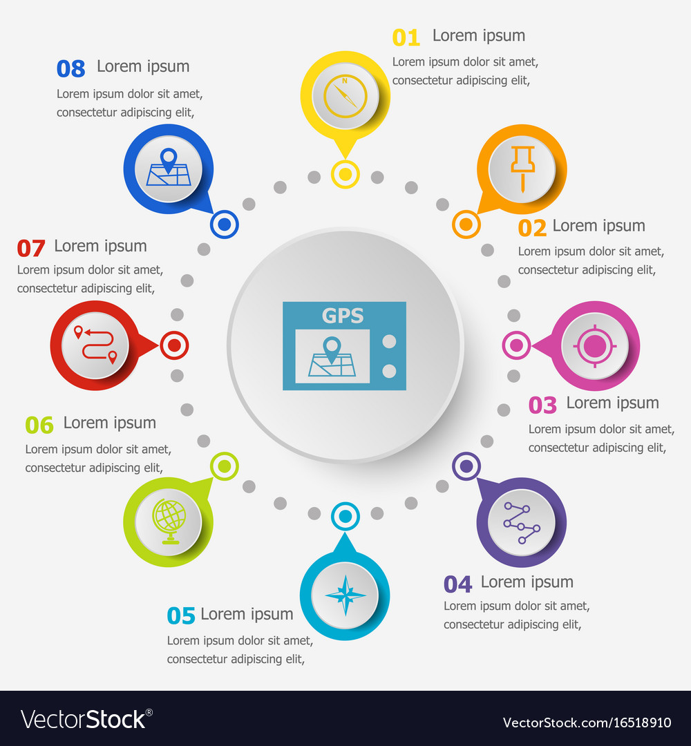 Infographic template with navigation icons Vector Image
