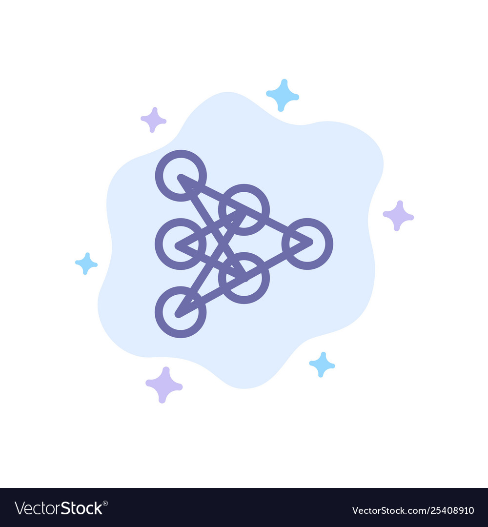 Learning deep algorithm data blue icon vector image Learning deep algorithm data blue icon
