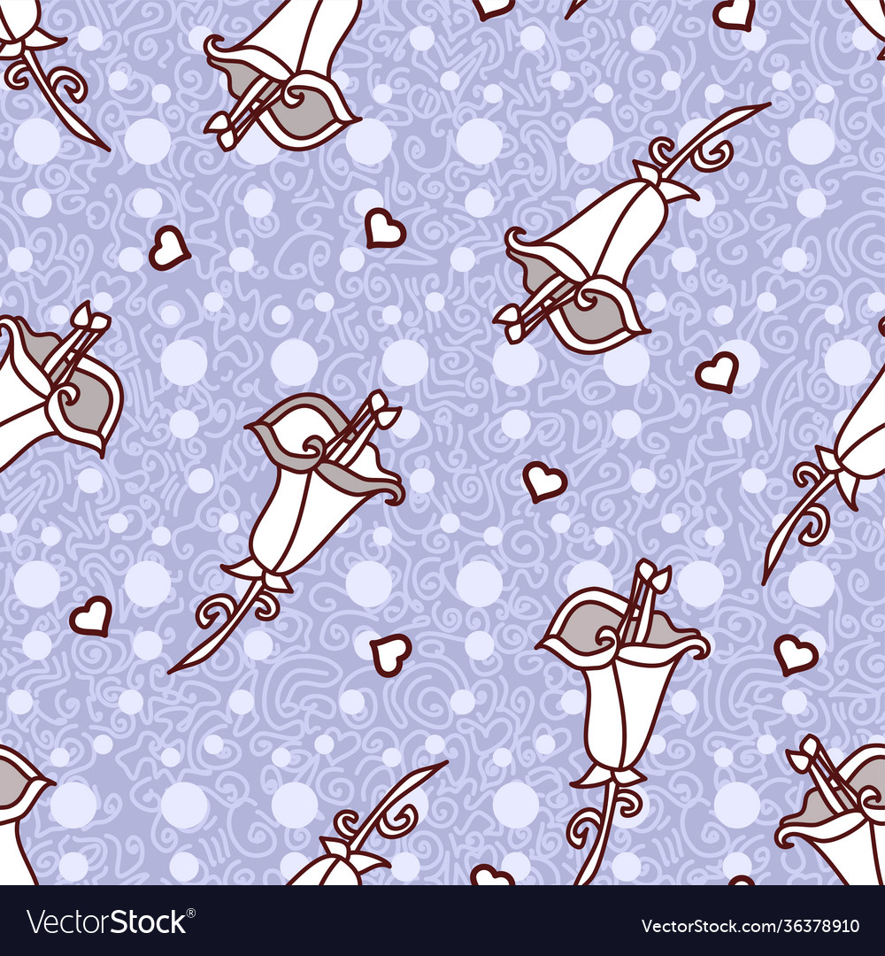 Lilac and maroon retro repeat scatter pattern vector image Lilac and maroon retro repeat scatter pattern