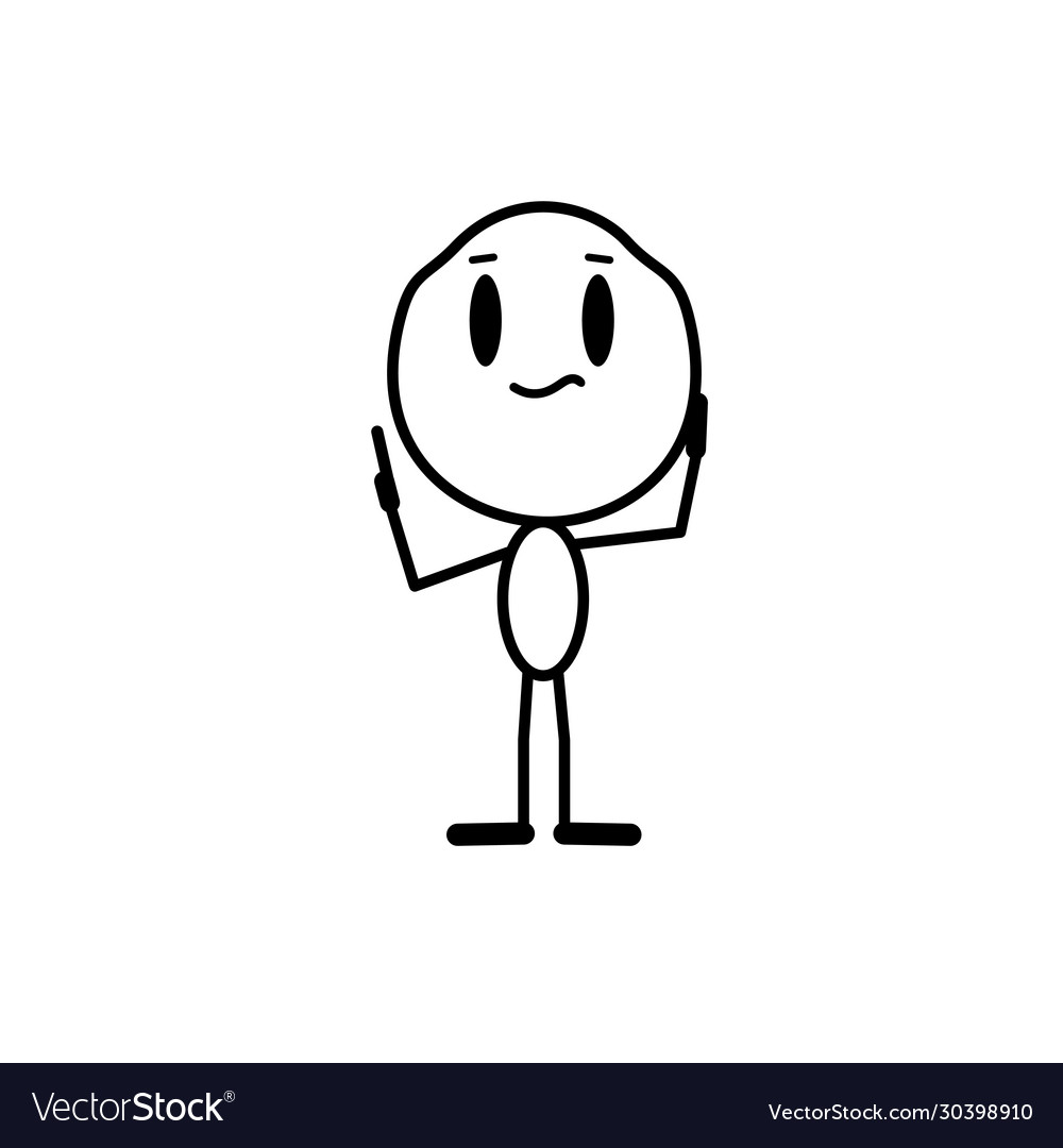 Man is looking for a solution cartoon character