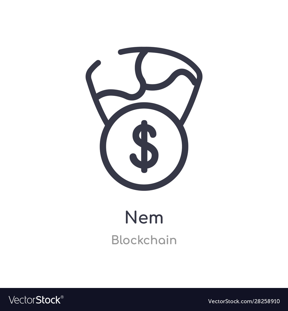 Nem outline icon isolated line from blockchain