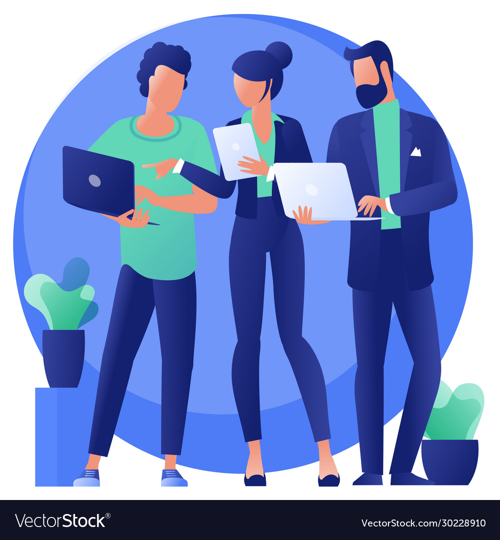 Open space team working process Royalty Free Vector Image