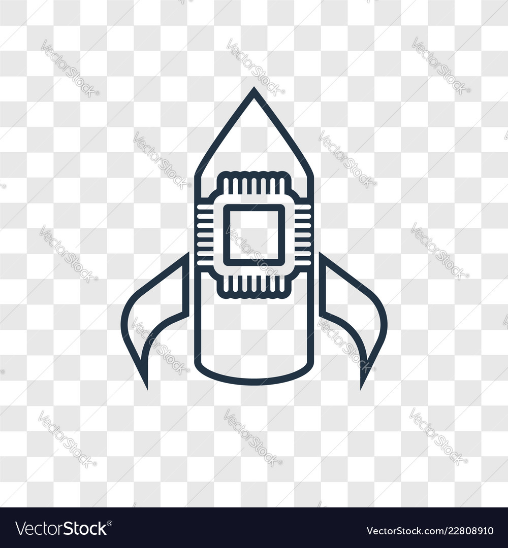 Rocket concept linear icon isolated